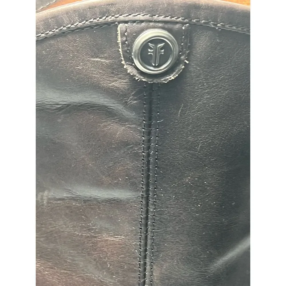 Frye Womens Melissa Button 2 Riding Boots Brown Leather Lined Knee High 6.5 B